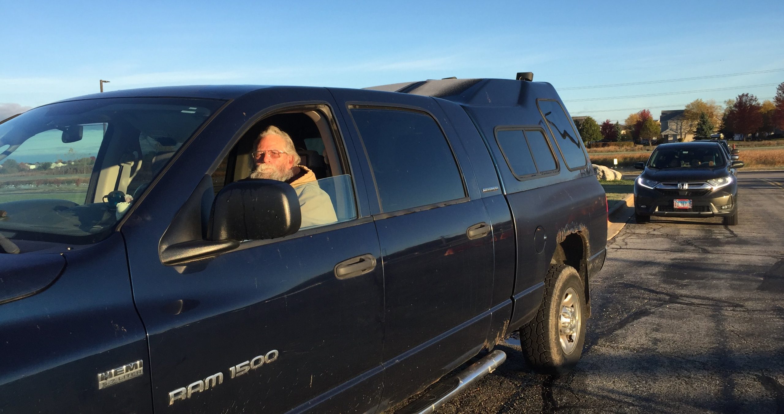 Al Luggett of Richmond was an early arrival Saturday morning for free COVID-19 testing offered by the Illinois Department of Public Health in the parking lot of Marlowe Middle School.