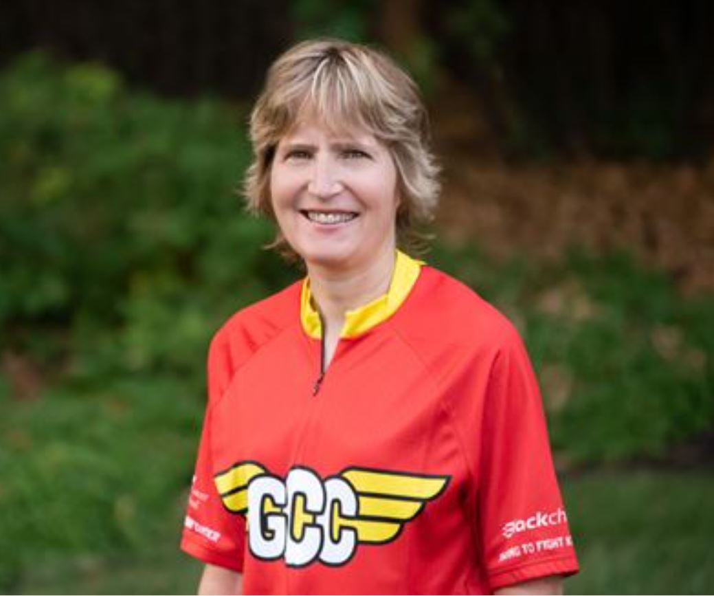 Julie Spielman has raised over $4,000 this year for childhood cancer research by participating in the Great Cycle Challenge USA