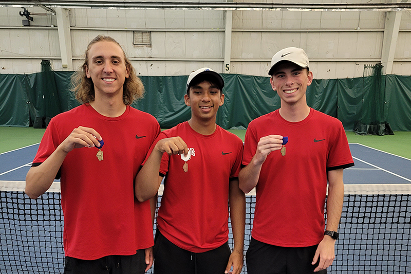 Huntley boys tennis members from left, Ben Hein, Aryaan Khalil and Matt Grubqualified for the state tournament.