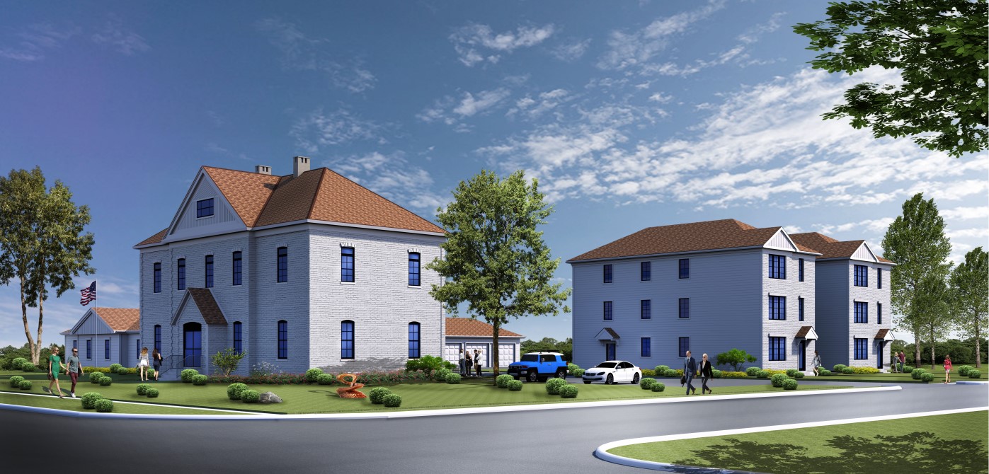 A conceptual rendering of what True North Properties expects to do with the Village of Cary's historic former Senior Center building