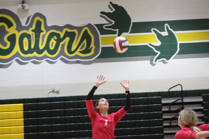 Huntley senior Maggie Duyos sets up a teammate with an assist.