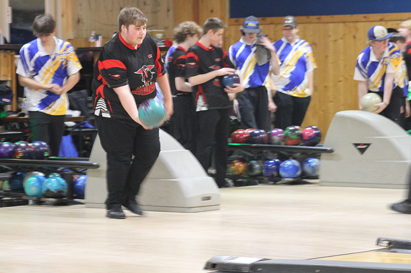 Huntley bowler Joey Humphrey concentrates as he throws a ball.