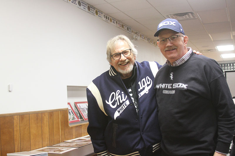 Former Chicago White Sox Fan Club members John Lampinen, of Huntley and brother Joe, of Algonquhin, attend the club's first meeting for 2024.