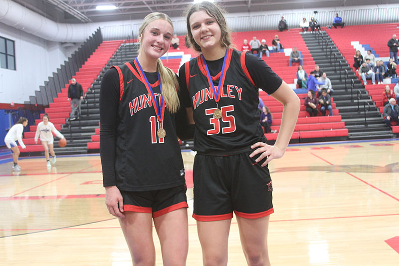 Huntley juniors Anna Campanelli, left and Paula Strzelecki will return next season. Huntley's season came to an end with a 24-7 record.