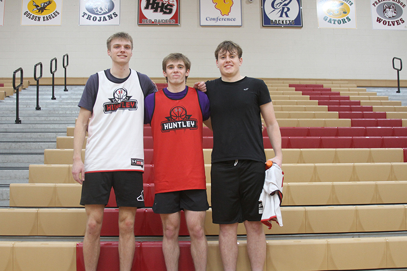 Huntley senior reserves are, from left to right, Carter Schapp, Matt Krueger and Jacob Pociecha.