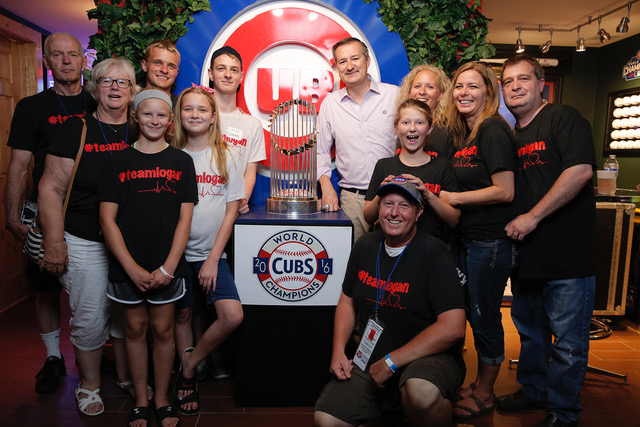 Chicago Cubs owner Tom Ricketts brought the 2016 World Series trophy to a Cubs 400 function the next year.