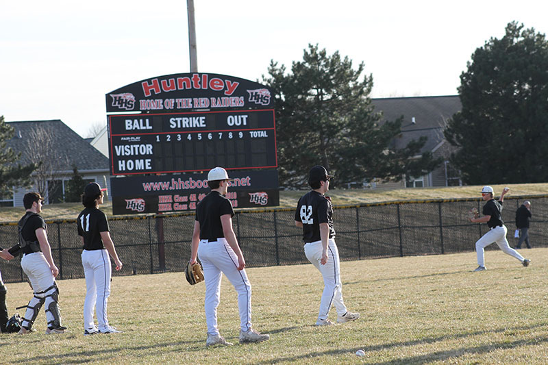 Huntley baseball players go through drills at the first day of practice Feb.26.