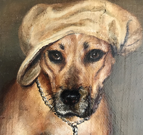 A portrait of Kiley, the first dog Irwin rescued that started her on the path to creating Animal House Shelter and later rescuing over 65,000 dogs and cats.
