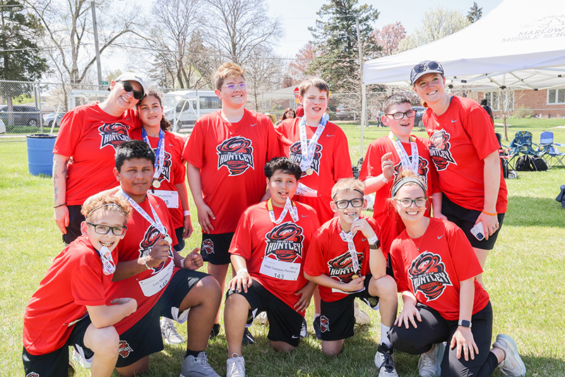 Huntley Hurricanes Special Olympics team members competed at the Illinois Special Olympics regional meet.